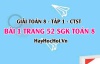 Giải bài 1 trang 52 Toán 8 Tập 1 SGK Chân trời sáng tạo